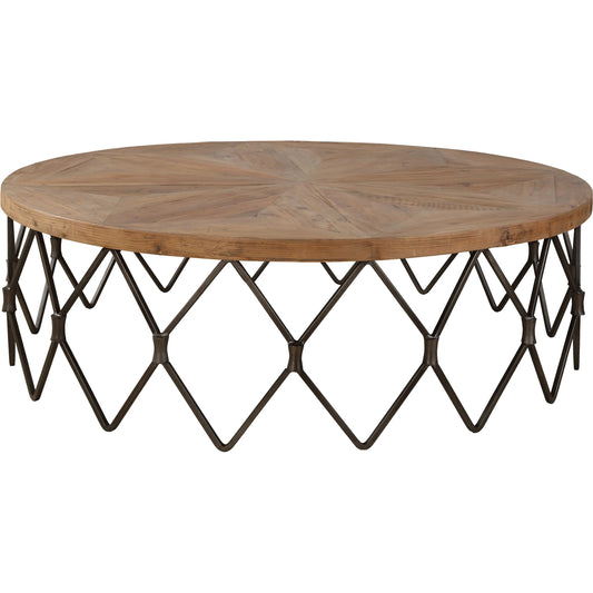 Chain Reaction Coffee Table by Uttermost in iron. Made from old fir, plywood, iron in a unique style.