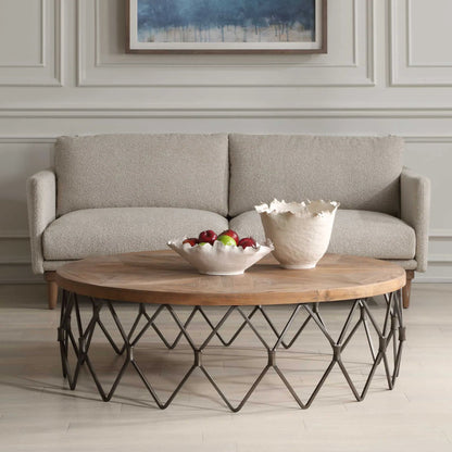 Chain Reaction Coffee Table by Uttermost in iron. Made from old fir, plywood, iron in a unique style.