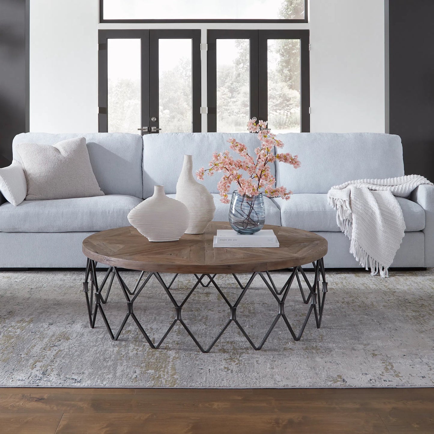 004 SI-2262235 | Lifestyle | Chain Reaction Coffee Table by Uttermost in iron. Made from old fir, plywood, iron in a unique style.