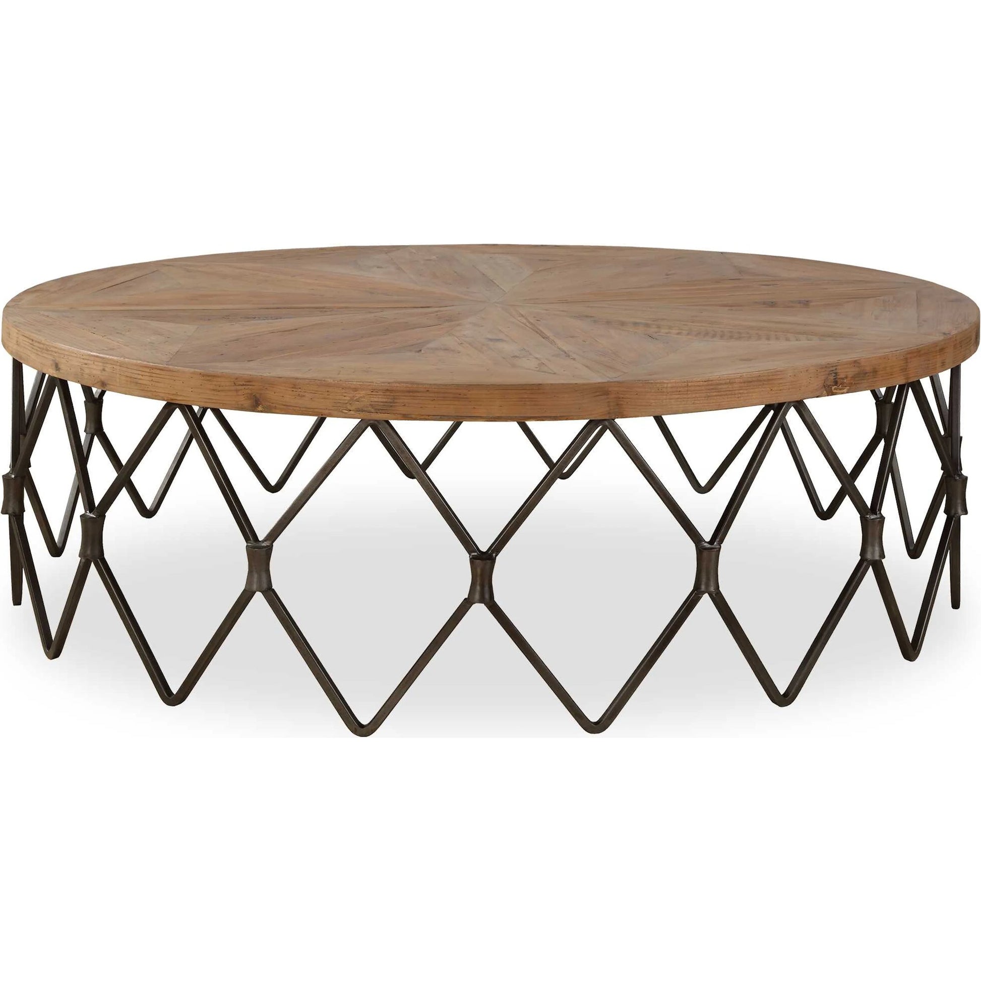 Chain Reaction Coffee Table by Uttermost in iron. Made from old fir, plywood, iron in a unique style.