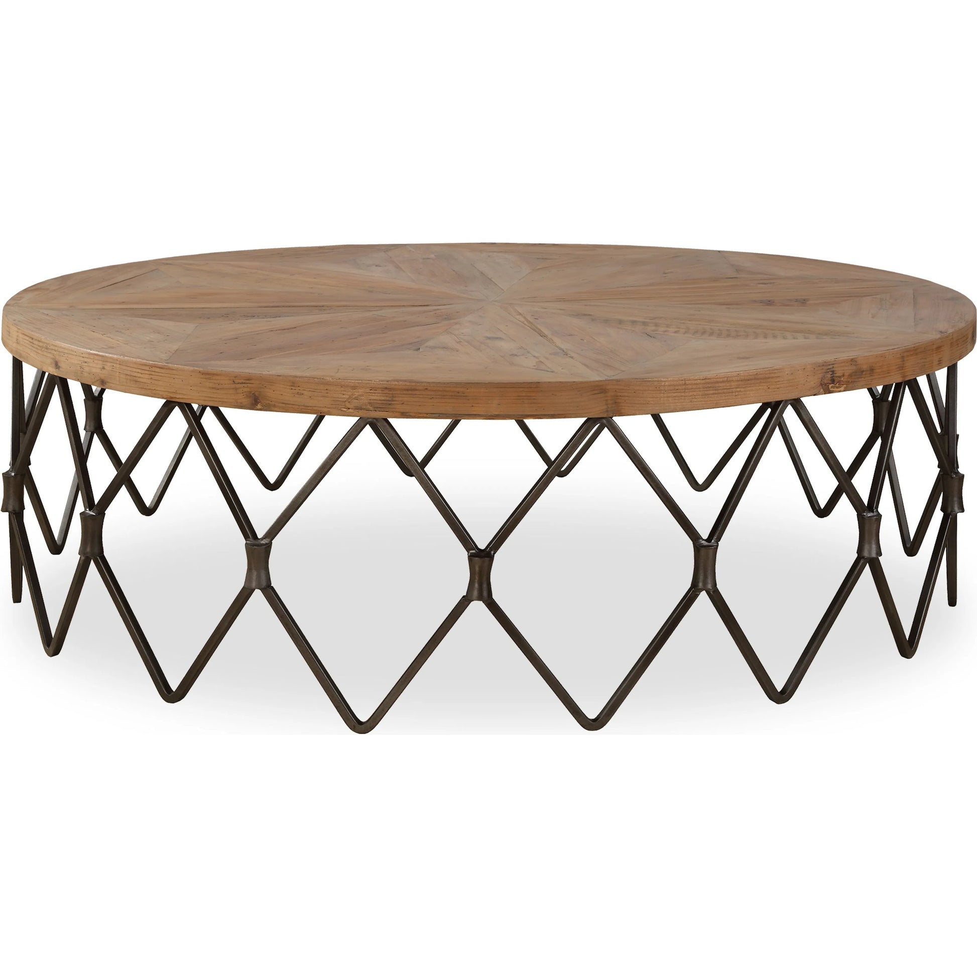 Chain Reaction Coffee Table by Uttermost in iron. Made from old fir, plywood, iron in a unique style.
