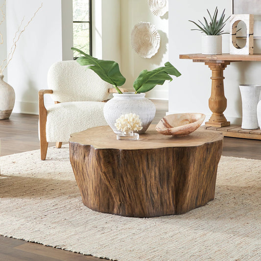 Woods Edge Sierra Coffee Table by Uttermost. Made from fiberglass with mixwood in a unique style.