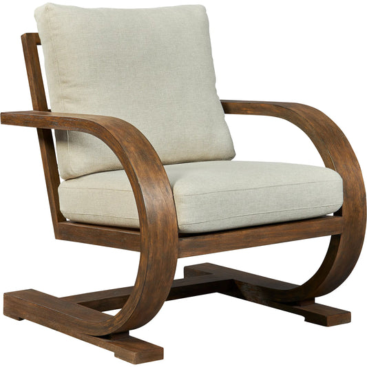 Bedrich Accent Chair by Uttermost in gray. Made from upholstery with mango wood, veneer in a unique style.