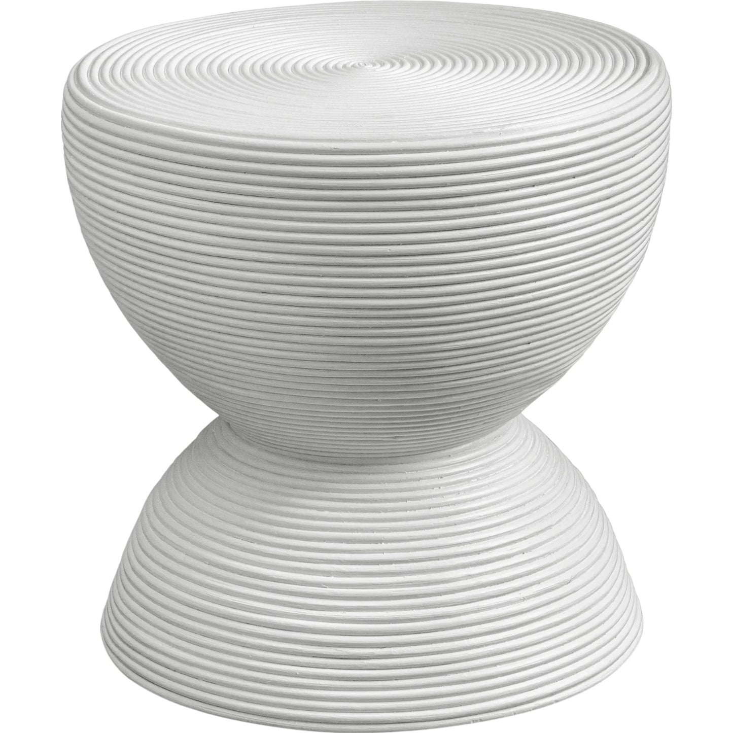002 SI-2262251 | Additional Silo | Bongo Rattan Side Table by Uttermost in white. Made from rattan pole with rattan core, fabric in a unique style.