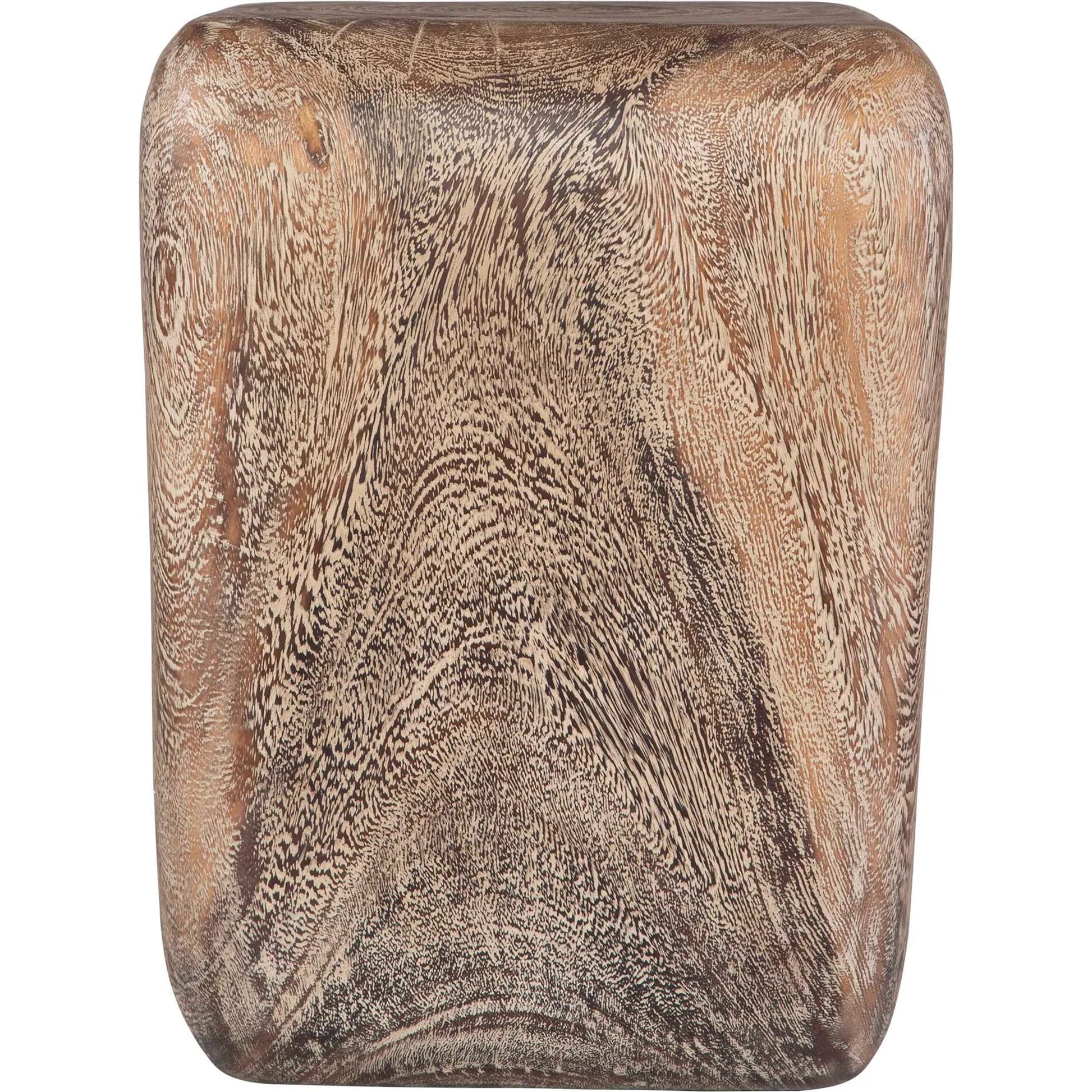 Loophole Bleached Wash Accent Stool by Uttermost in wood. Made from solid wood in a cottage & farmhouse style.