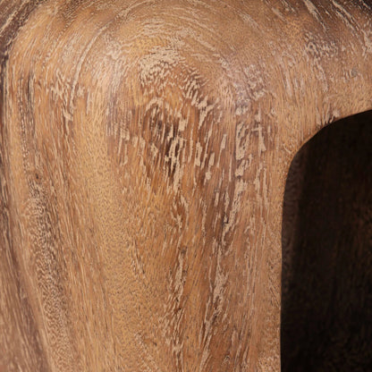 Loophole Bleached Wash Accent Stool by Uttermost in wood. Made from solid wood in a cottage & farmhouse style.