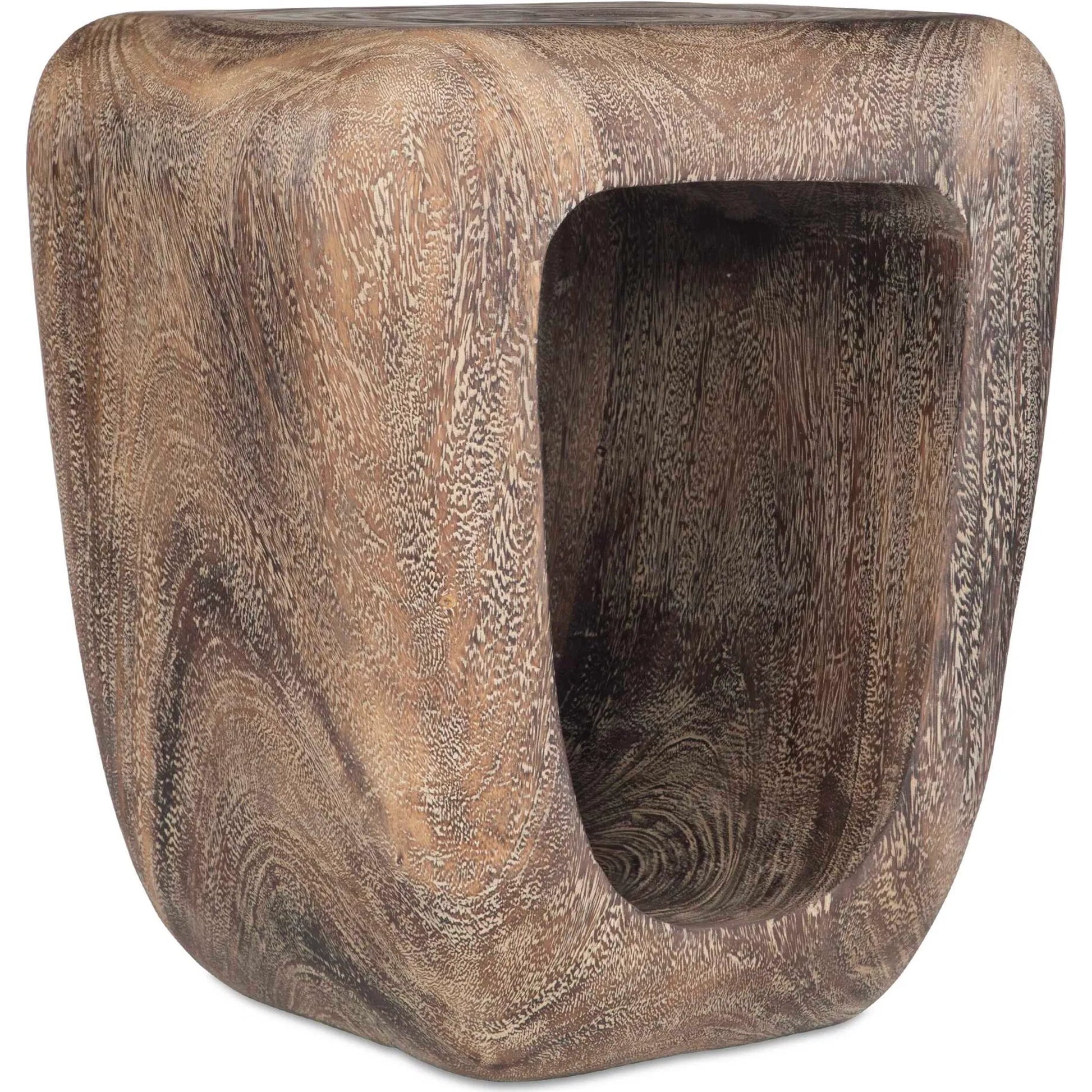 Loophole Bleached Wash Accent Stool by Uttermost in wood. Made from solid wood in a cottage & farmhouse style.
