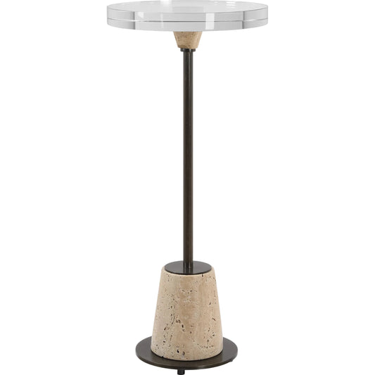 Arthur Drink Table by Uttermost in bronze. Made from steel, crystal, marble in a unique style.