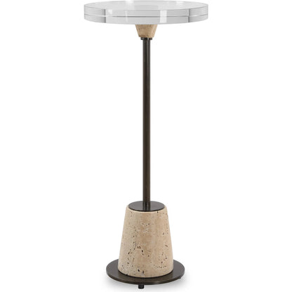 Arthur Drink Table by Uttermost in bronze. Made from steel, crystal, marble in a unique style.