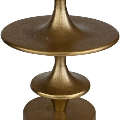 Flight Accent Table by Uttermost in brass. Made from aluminum in a unique style.