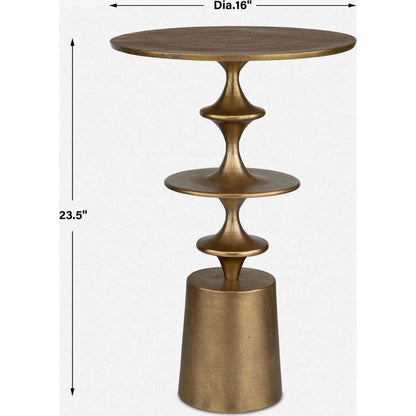 Flight Accent Table by Uttermost in brass. Made from aluminum in a unique style.