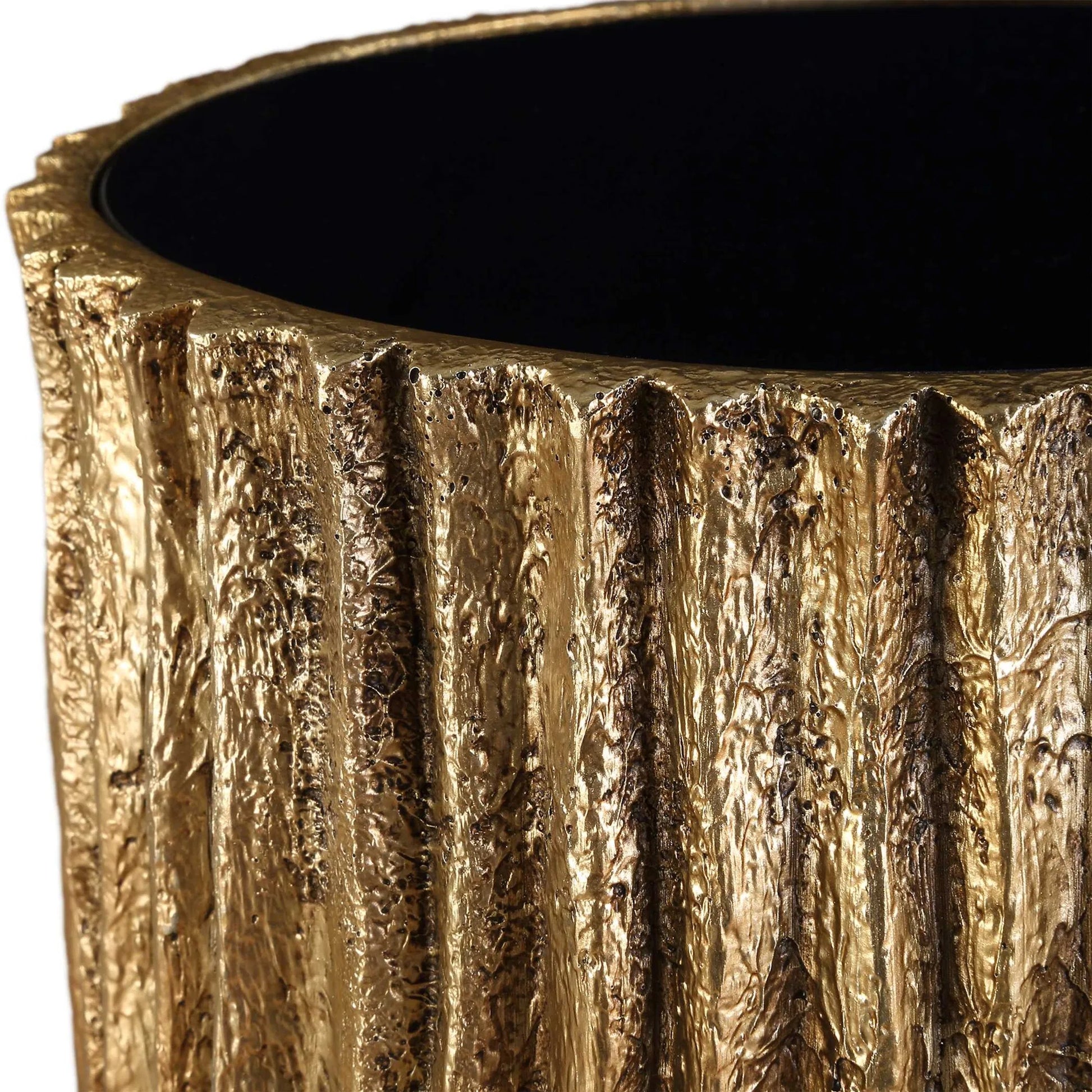 Echo Drink Table by Uttermost in gold. Made from resin, glass in a unique style.