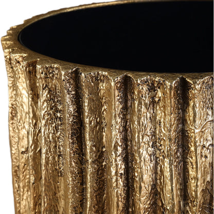 Echo Drink Table by Uttermost in gold. Made from resin, glass in a unique style.