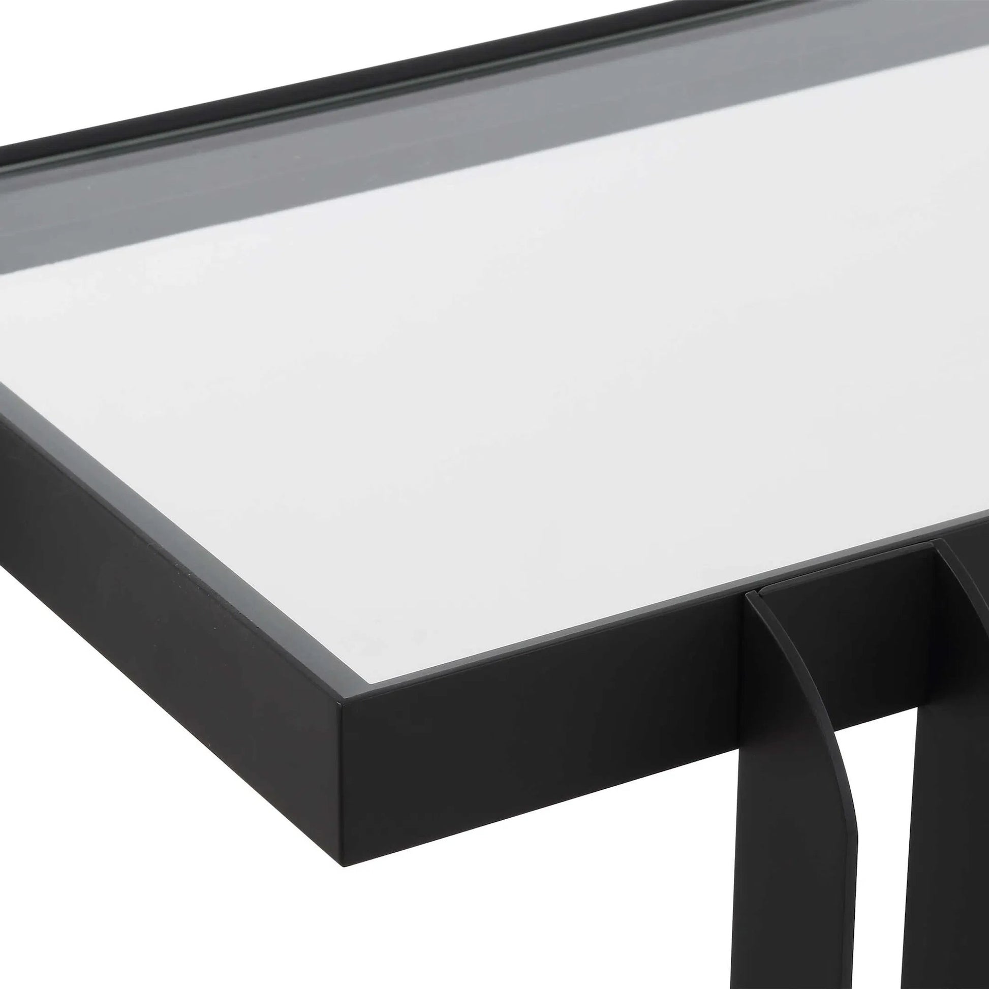 Shadow Console Table by Uttermost in iron. Made from iron, tempered glass in a unique style.