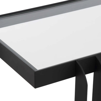 Shadow Console Table by Uttermost in iron. Made from iron, tempered glass in a unique style.