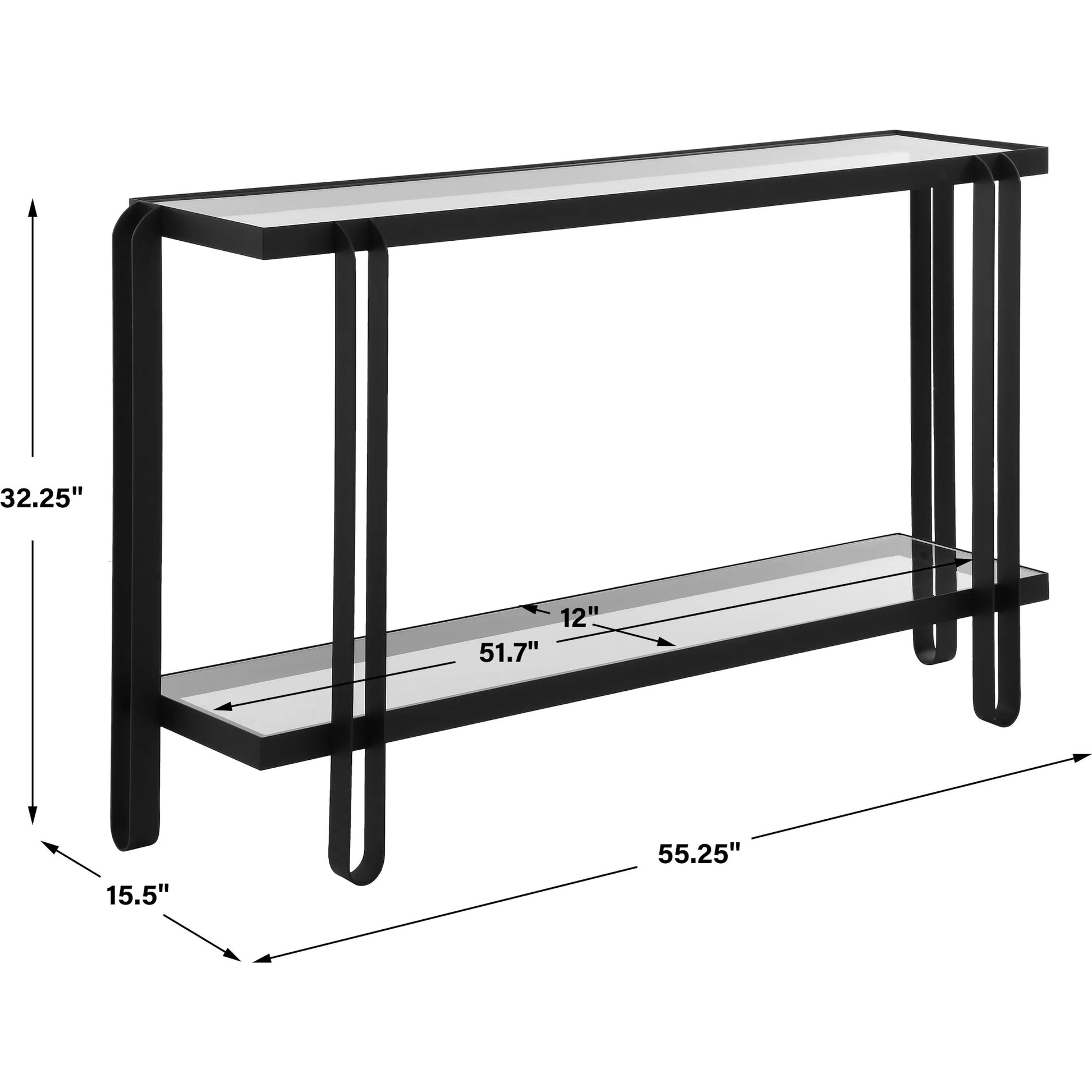 Shadow Console Table by Uttermost in iron. Made from iron, tempered glass in a unique style.