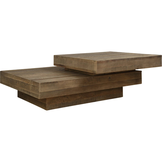 Rustic Planes Modern Coffee Table by Uttermost in oak. Made from reclaimed oak, plywood in a unique style.