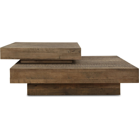 Rustic Planes Modern Coffee Table by Uttermost in oak. Made from reclaimed oak, plywood in a modern style.