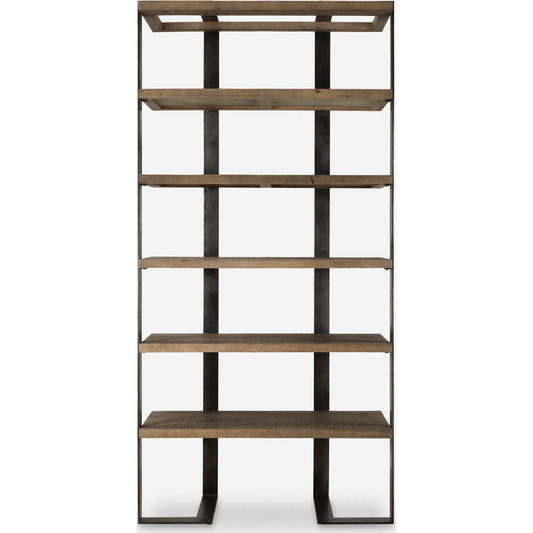 Felix Reclaimed Etagere by Uttermost in iron. Made from reclaied oak, iron, plywood in a unique style.