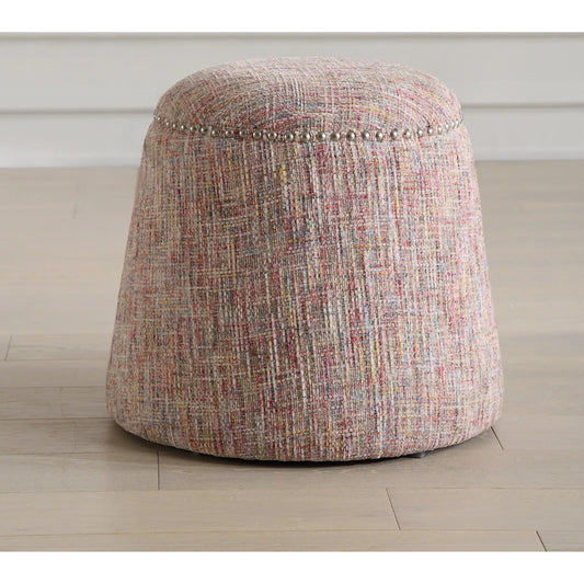 Gumdrop Confetti Chenille Ottoman by Uttermost in nickel. Made from plywood, foam, fabric, nails in a unique style.
