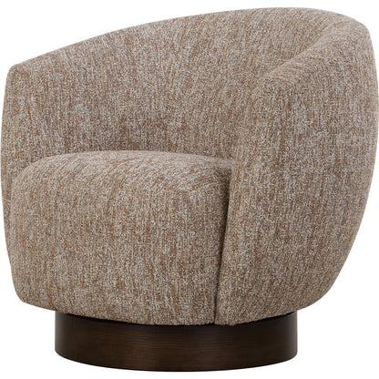 Dunes Fabric Swivel Chair by Uttermost in dark. Made from oak, plywood, foam, fabric in a transitional style.