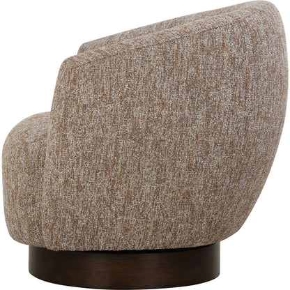 Dunes Fabric Swivel Chair by Uttermost in dark. Made from oak, plywood, foam, fabric in a transitional style.