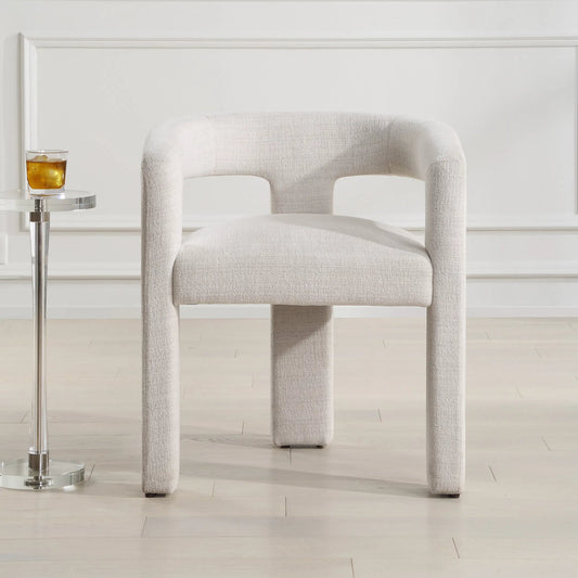 Perspective Fabric Dining Chair by Uttermost in ecru. Made from plywood, foam, fabric in a unique style.