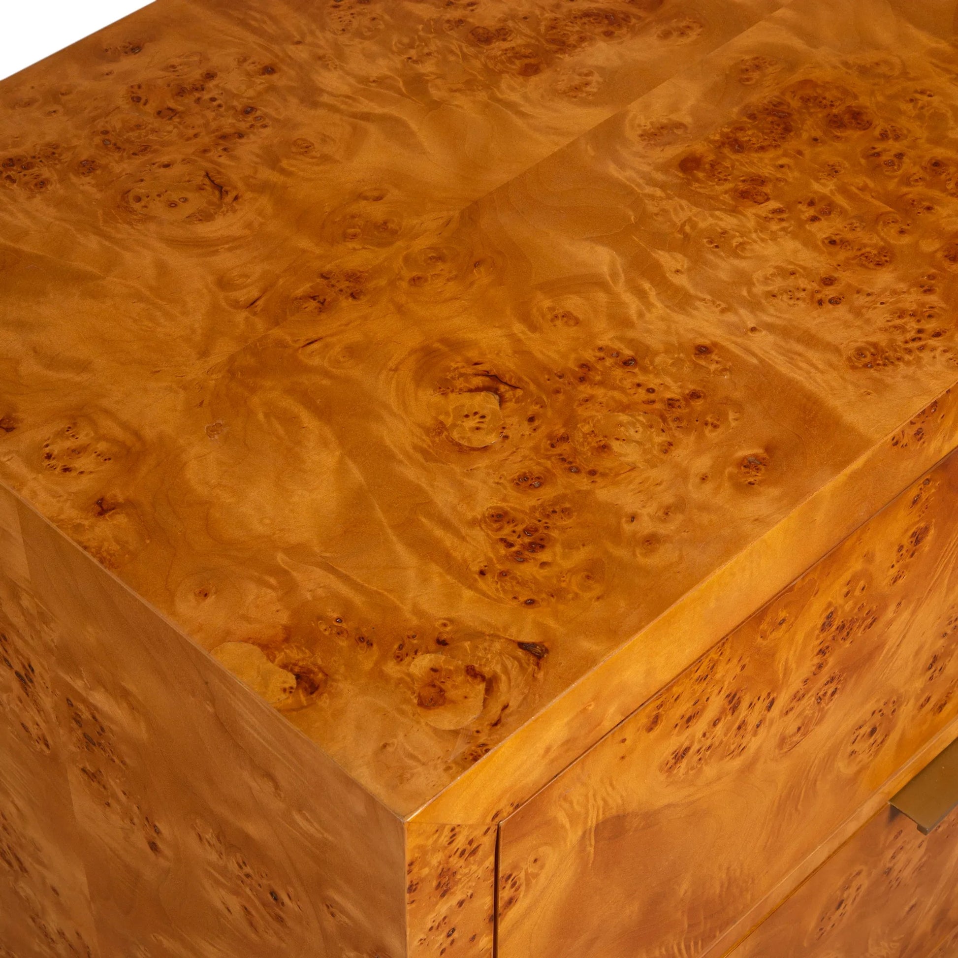 Indus 2-Drawer Burl Chest by Uttermost in poplar burl. Made from accacia, mdf, burl, cemboard in a modern style.