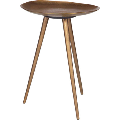 Lily Pad Antique Accent Table by Uttermost in brass. Made from aluminum in a modern style.