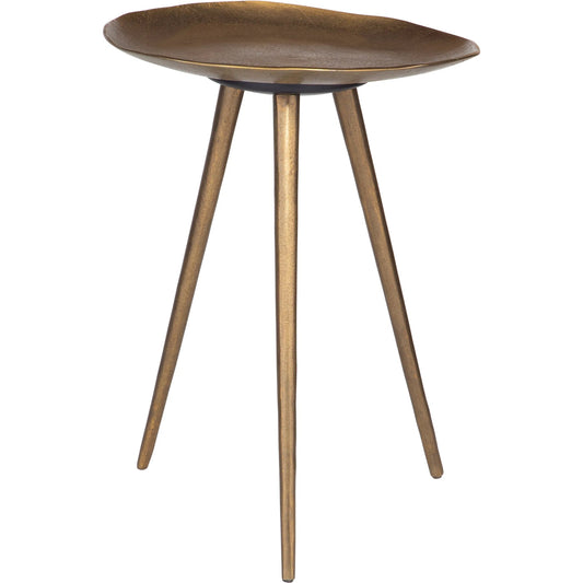 Lily Pad Antique Accent Table by Uttermost in brass. Made from aluminum in a unique style.