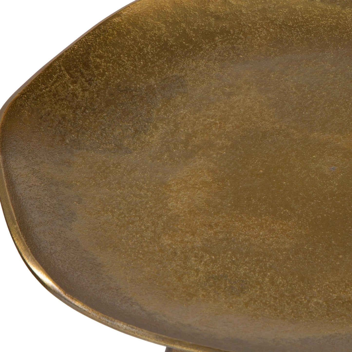 002 SI-2262344 | Closeup | Lily Pad Antique Accent Table by Uttermost in brass. Made from aluminum in a modern style.