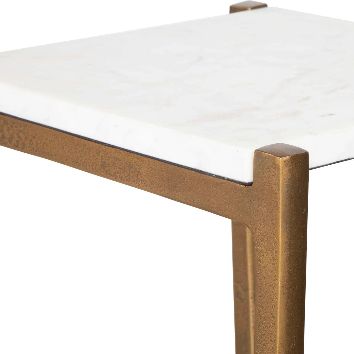 005 SI-2262346 | Closeup | Affinity Accent Table by Uttermost in gold. Made from aluminum, marble in a modern style.