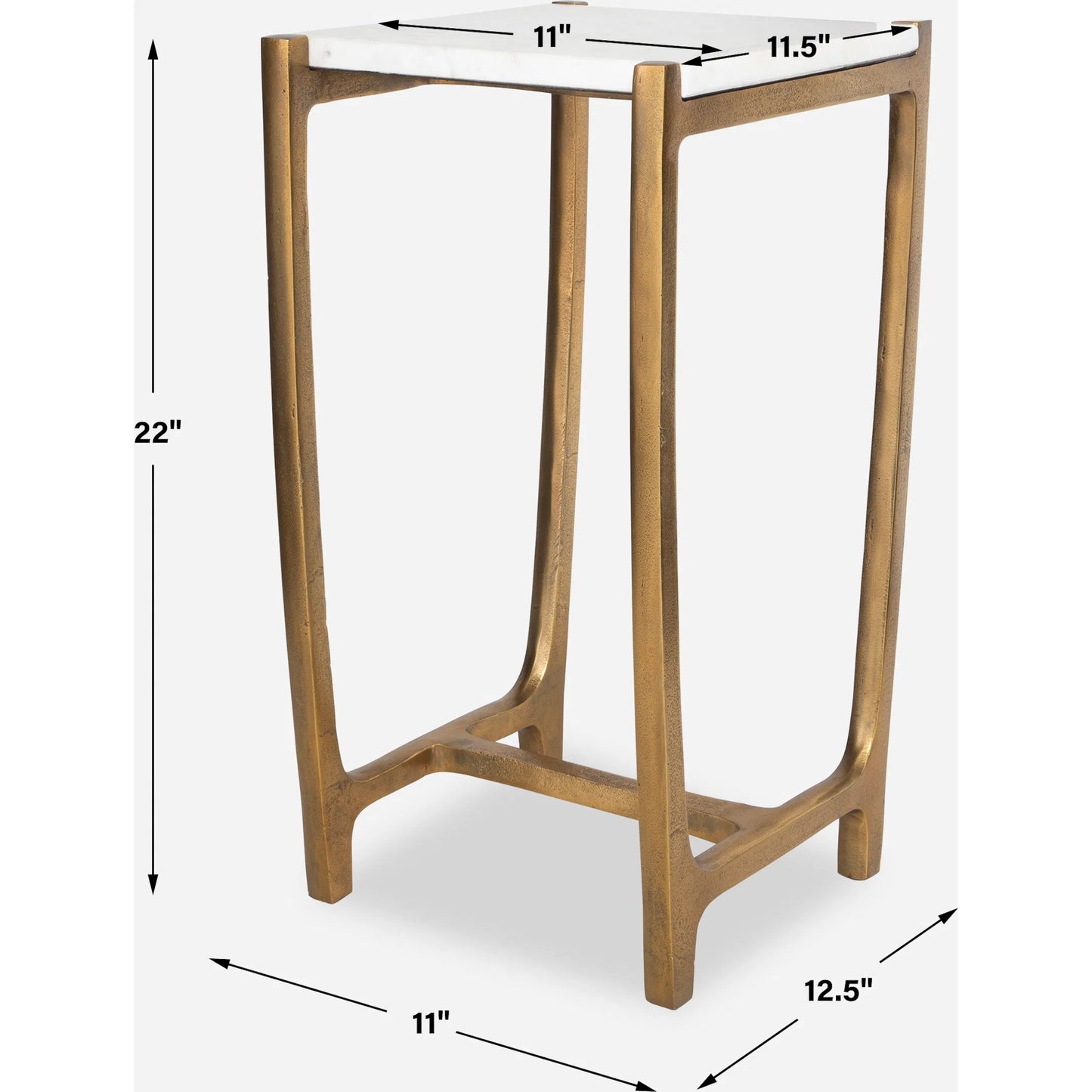 004 SI-2262346 | Additional Silo | Affinity Accent Table by Uttermost in gold. Made from aluminum, marble in a modern style.