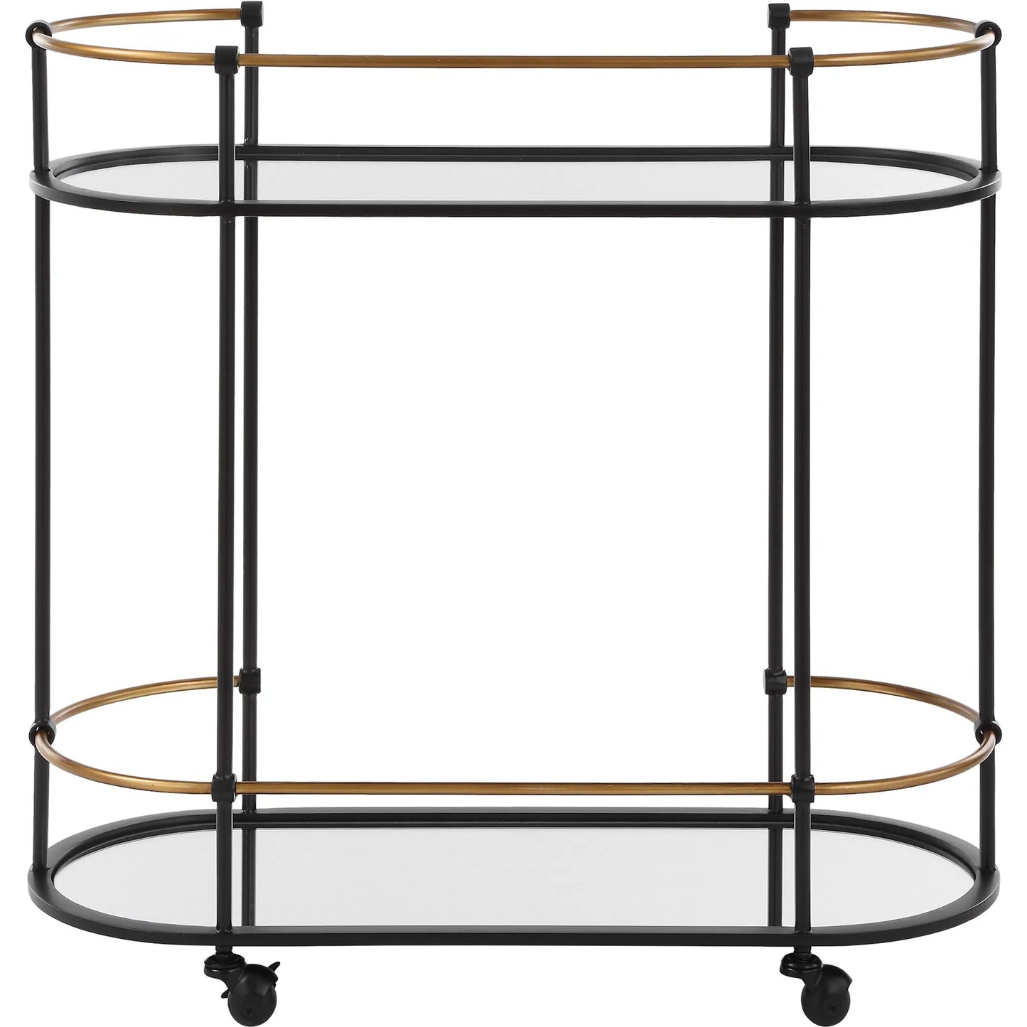 004 SI-2262308 | Additional Silo | Andre Bar Cart by Uttermost in gold. Made from metal, mirror in a transitional style.