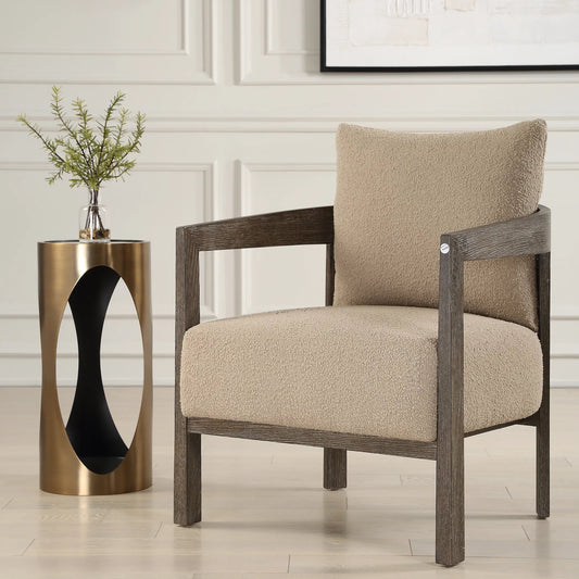 Achilles Drink Table by Uttermost in brass. Made from iron, mirror in a unique style.