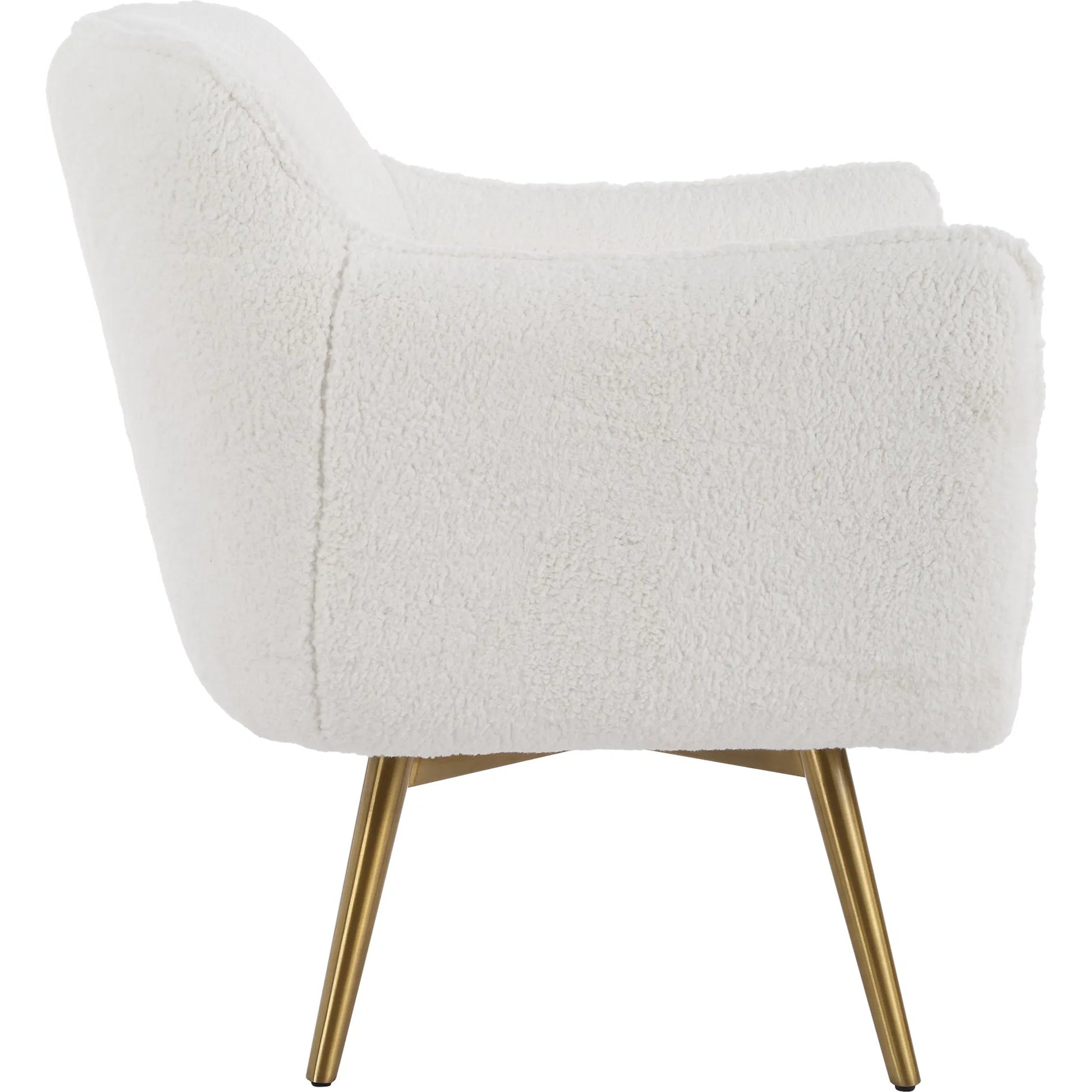 Oasis Swivel Chair by Uttermost in brass. Made from stainless steel, hardwood, plywood, fabric, foam in a transitional style.