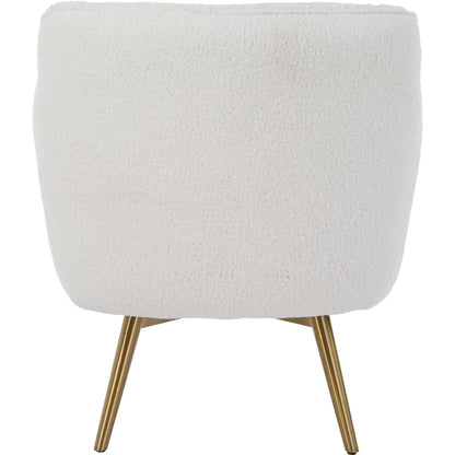 Oasis Swivel Chair by Uttermost in brass. Made from stainless steel, hardwood, plywood, fabric, foam in a transitional style.