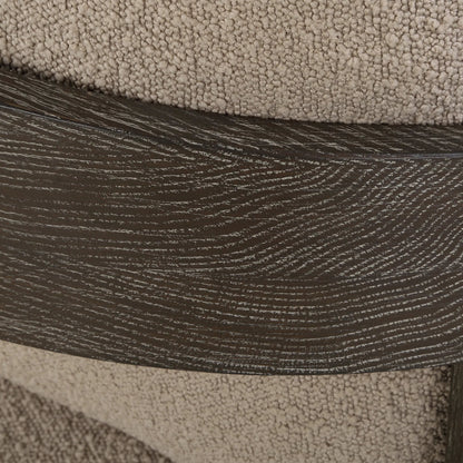 Sienna Sand Fabric Accent Chair by Uttermost in sand and cocoa. Made from oak solid, plywood, foam, fabric in a unique style.