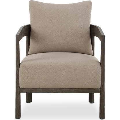 Sienna Sand Fabric Accent Chair by Uttermost in sand and cocoa. Made from oak solid, plywood, foam, fabric in a unique style.