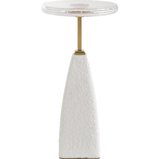 Sora Glass Drink Table by Uttermost in brass. Made from steel, sandstone, glass in a unique style.