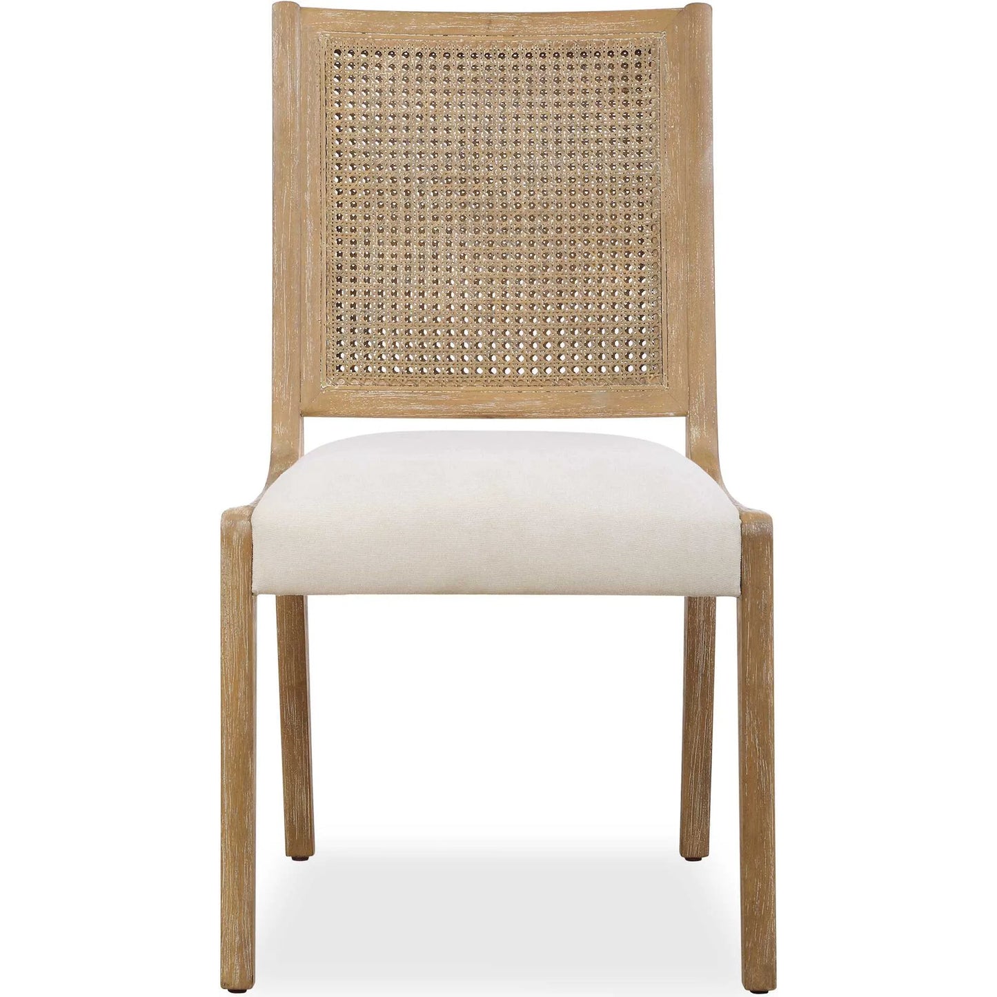 001 SI-2386650 | Primary Silo | Interweave Rattan Dining Chair (Set of 2) by Uttermost in oak. Made from rubber wood, plywood, rattan, fabric in a transitional style.