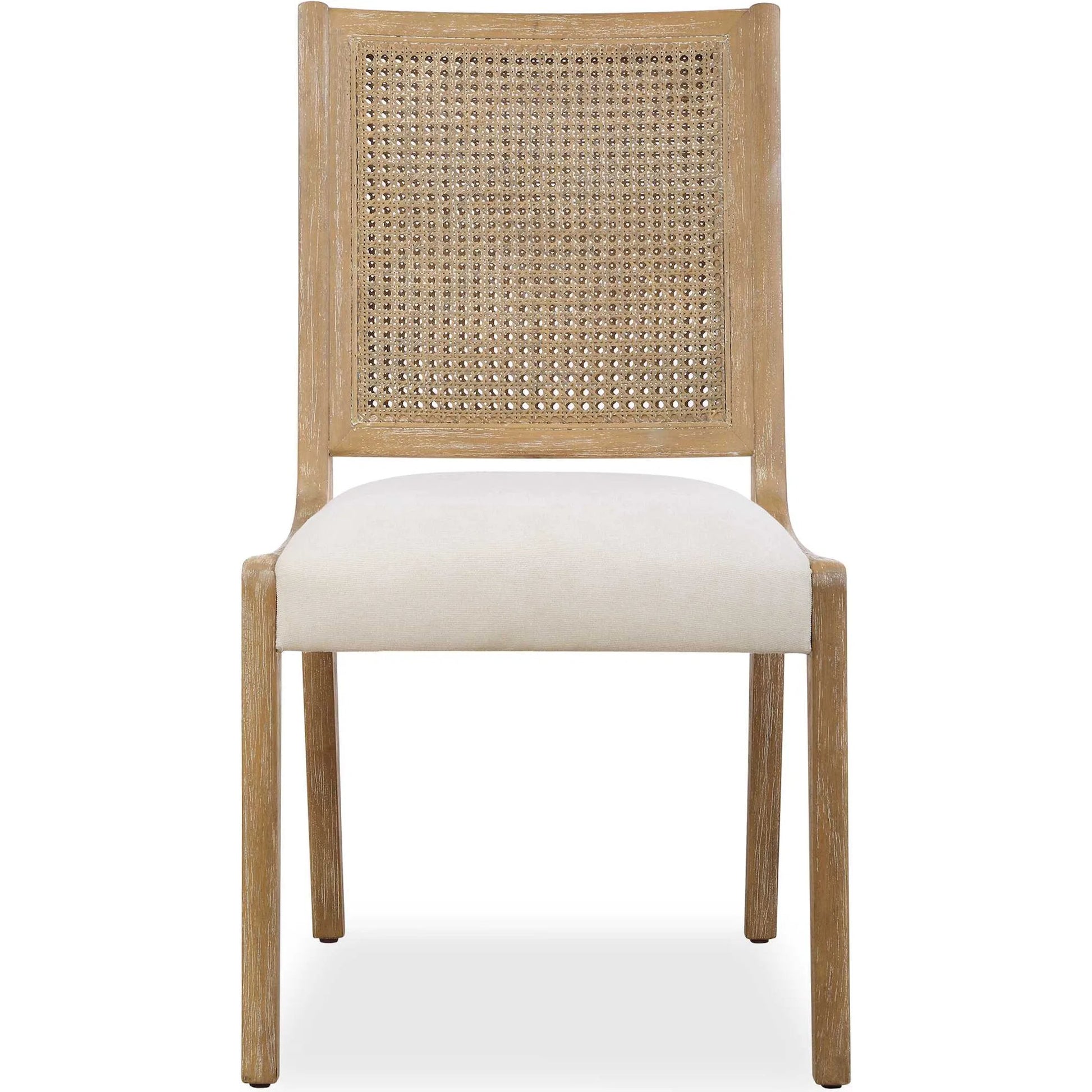 Interweave Rattan Dining Chair (Set of 2) by Uttermost in oak. Made from rubber wood, plywood, rattan, fabric in a transitional style.