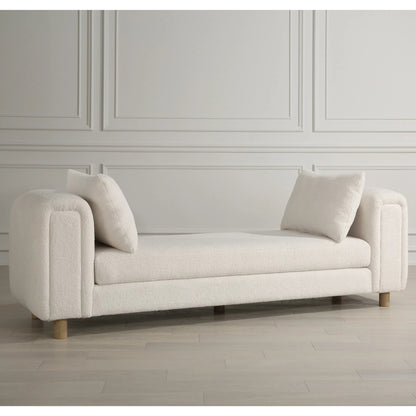 Repose Oversized Bench by Uttermost in ivory. Made from solidwood, plywood, fabric, foam in a transitional style.