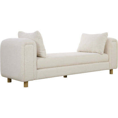 Repose Oversized Bench by Uttermost in ivory. Made from solidwood, plywood, fabric, foam in a transitional style.