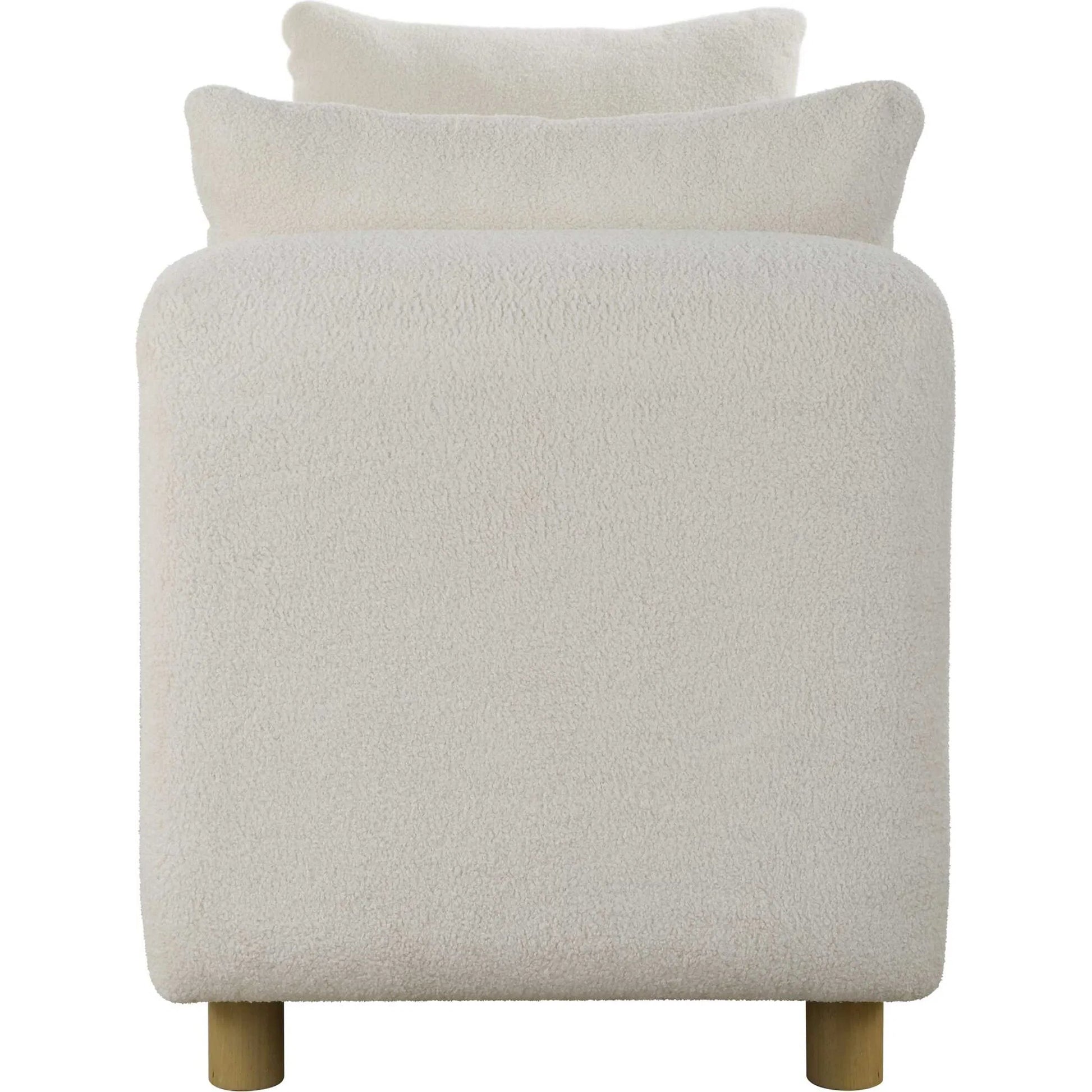 Repose Oversized Bench by Uttermost in ivory. Made from solidwood, plywood, fabric, foam in a transitional style.