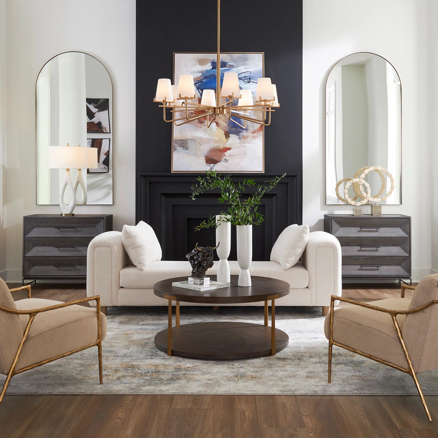 006 SI-2262263 | Lifestyle | Repose Oversized Bench by Uttermost in ivory. Made from solidwood, plywood, fabric, foam in a transitional style.