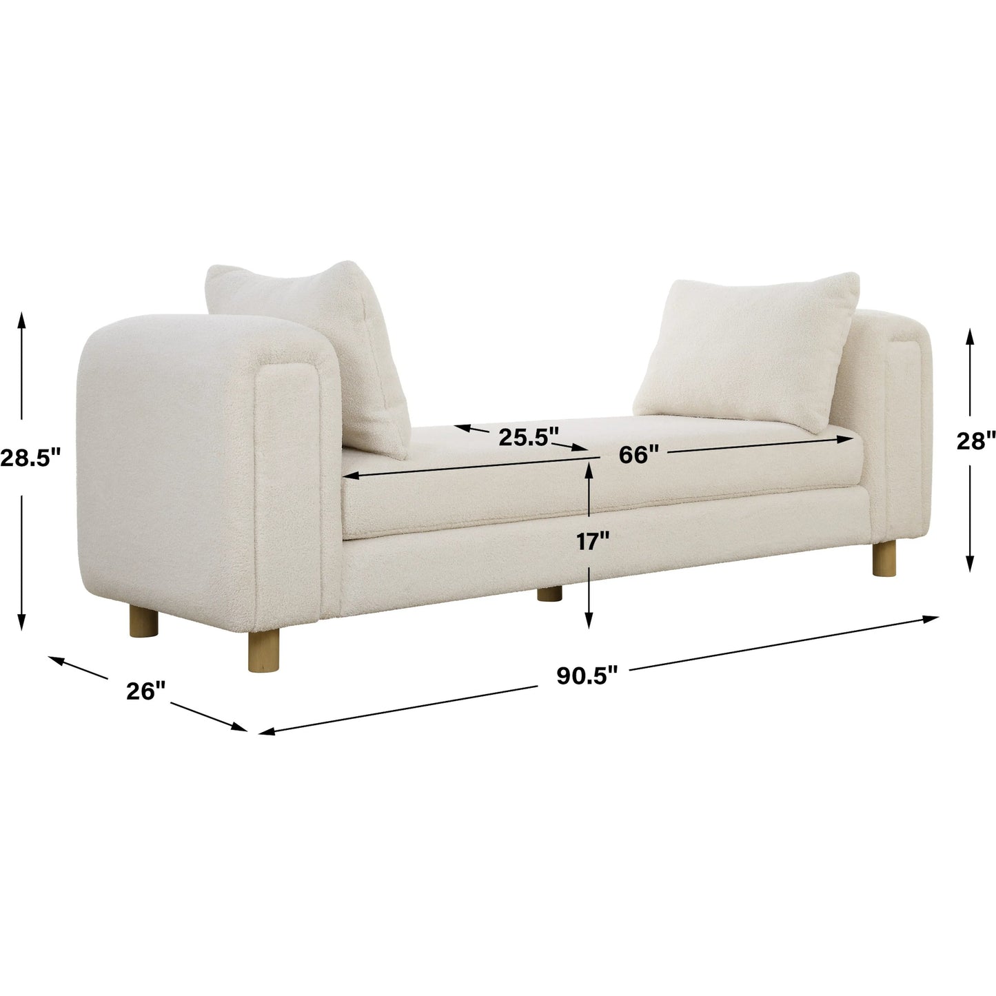 004 SI-2262263 | Additional Silo | Repose Oversized Bench by Uttermost in ivory. Made from solidwood, plywood, fabric, foam in a transitional style.