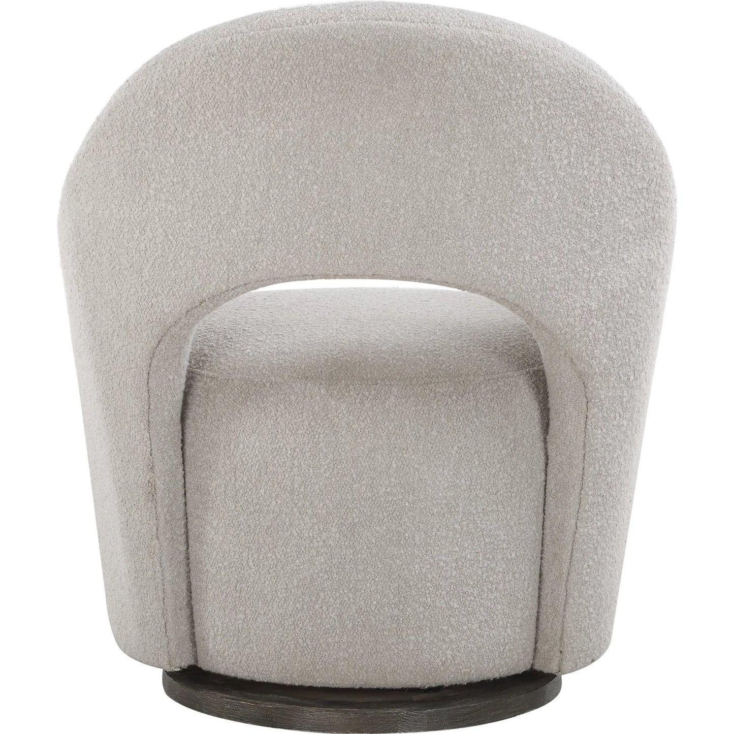 006 SI-2262267 | Additional Silo | Wander Swivel Chair by Uttermost in oat and dark walnut. Made from bent wood, hardwood, fabric, foam in a unique style.