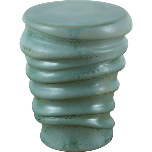 Skye Modern Garden Stool by Uttermost in aqua. Made from earthenware in a unique style.