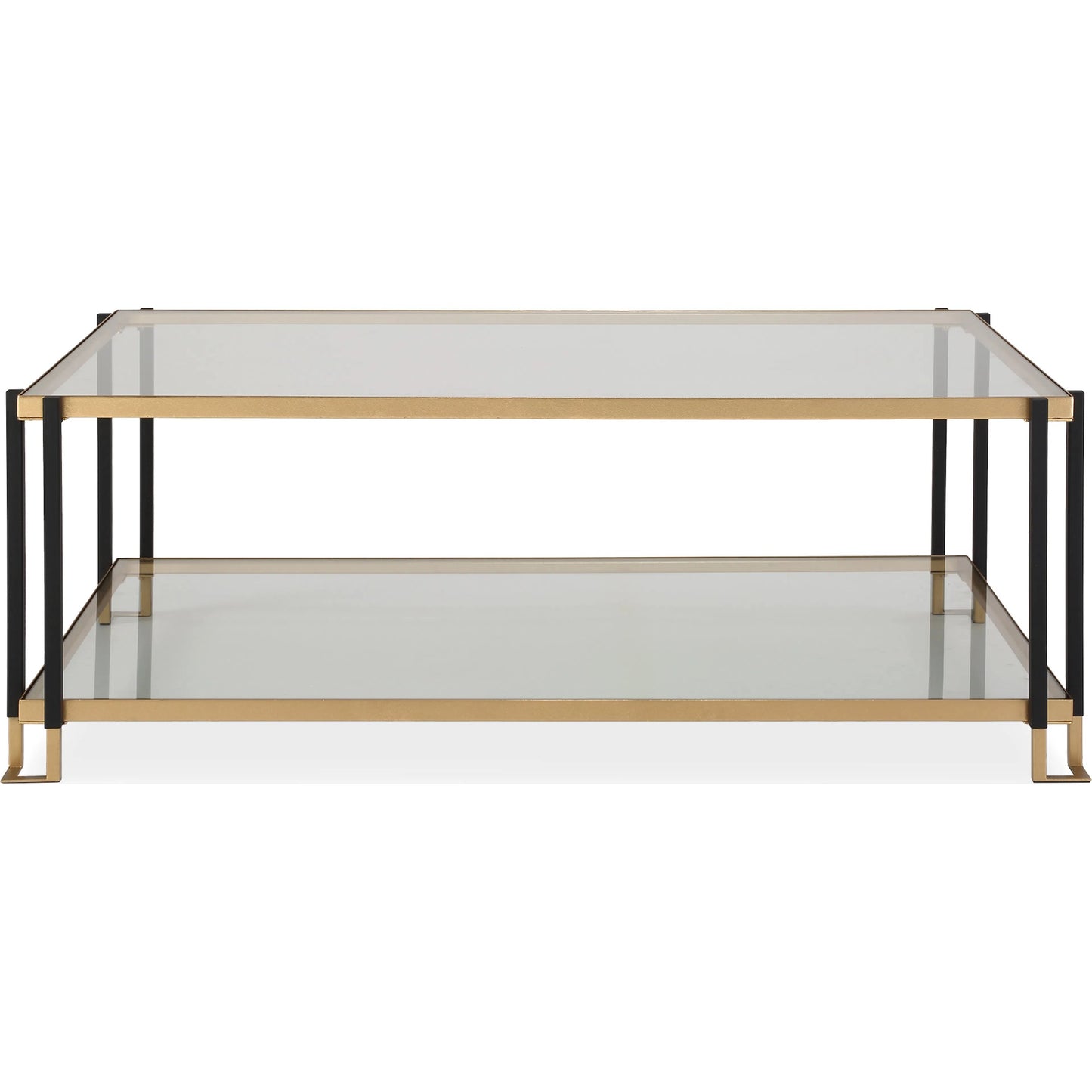 002 SI-2262337 | Primary Silo | Kentmore Glass Coffee Table by Uttermost in gold leaf. Made from iron, tempered glass in a unique style.